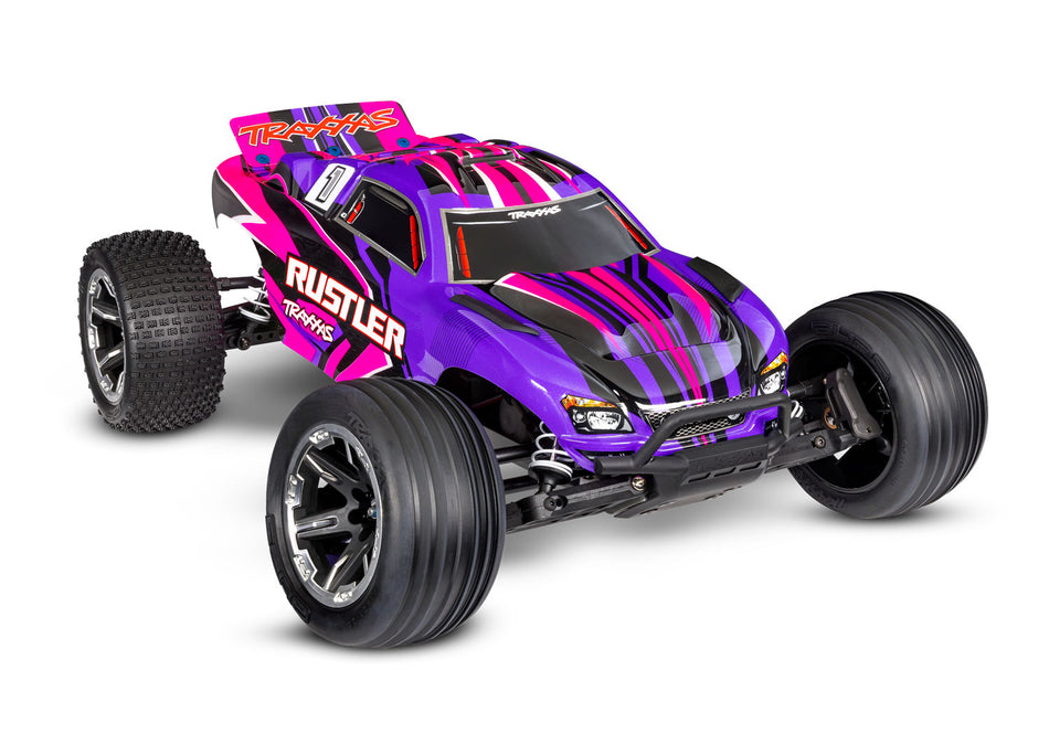 37254-8 Rustler 2WD HD w/USB-C PINK