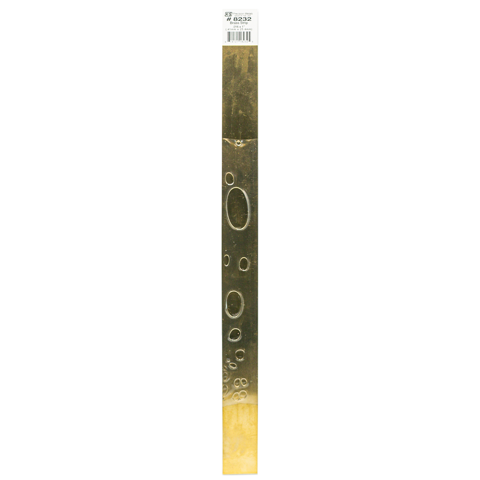 Brass Strip: 0.016" Thick x 1" Wide x 12" Long (1 Piece)