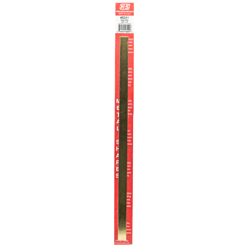 Brass Strip: 0.032" Thick x 1/2" Wide x 12" Long (1 Piece)
