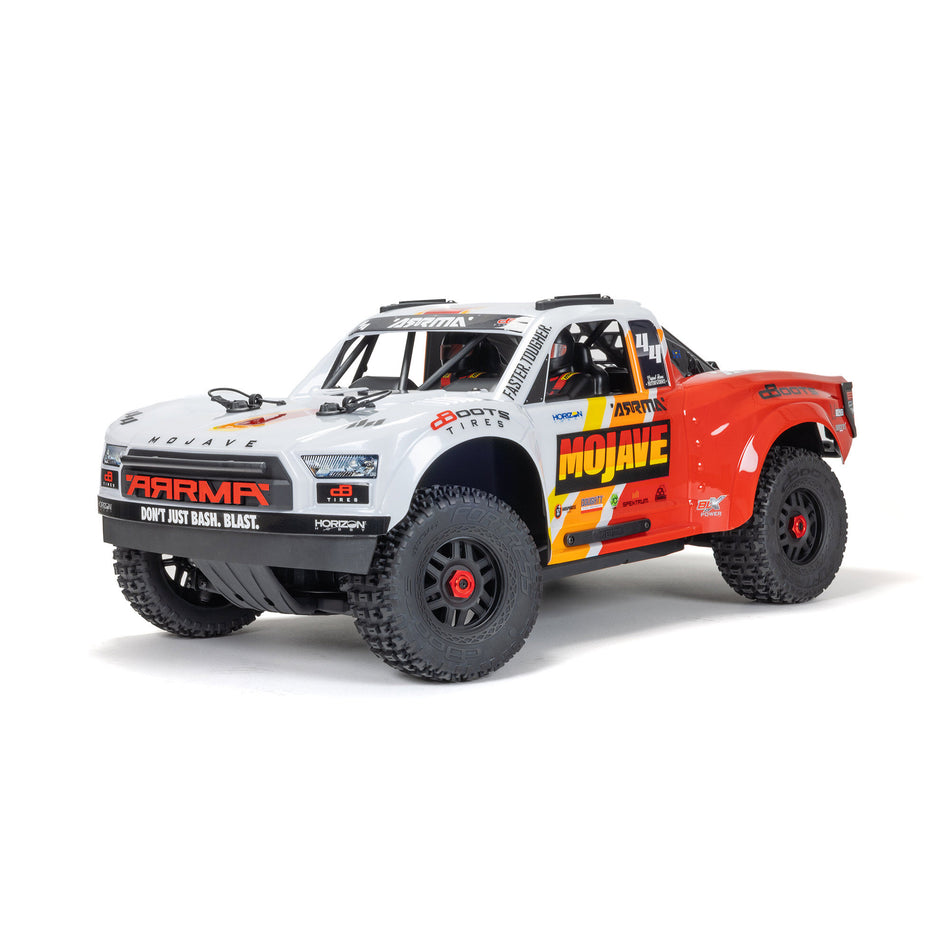 ARRMA MOJAVE 4X4 4S BLX 1/8th Scale Desert Trk White/Red