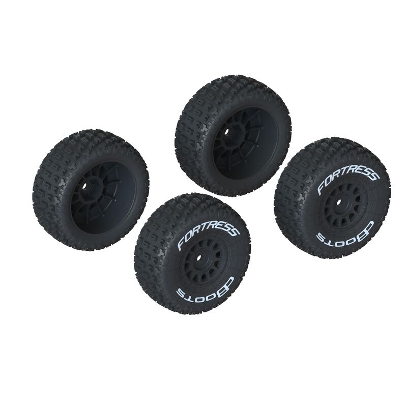 ARRMA dBoots 'FORTRESS' Tire Set Glued (Black) (2 Pairs)