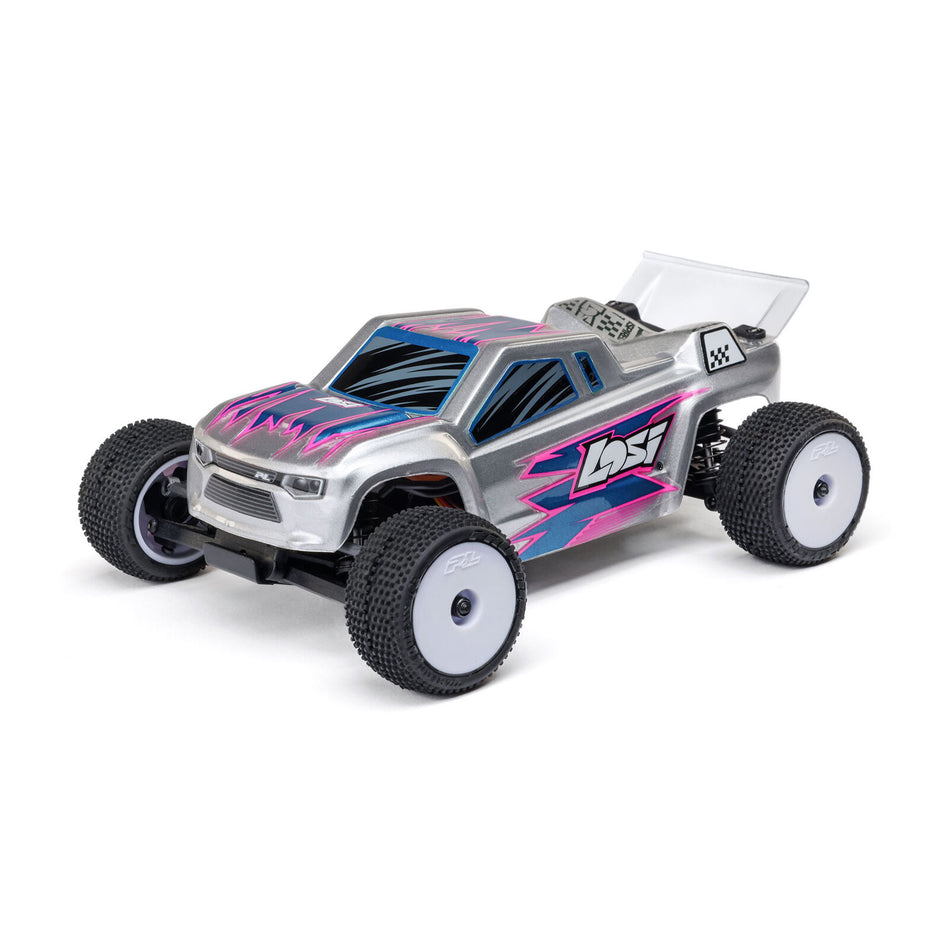 Losi 1/28 Micro-T 2S 2WD RTR Stadium Truck (Battery & Charger Included), Silver