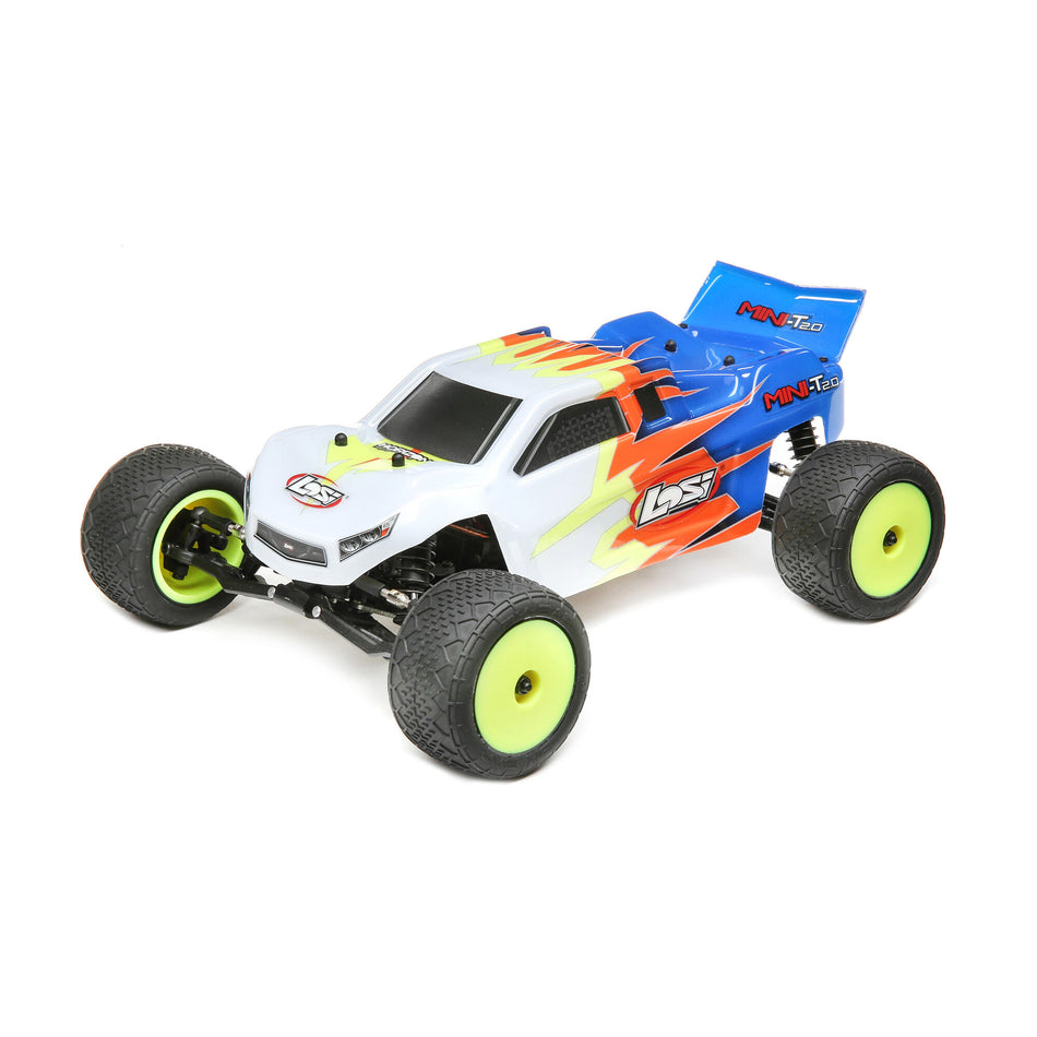 Losi 1/18 Mini-T 2.0 2WD Stadium Truck Brushed RTR,Blue/White