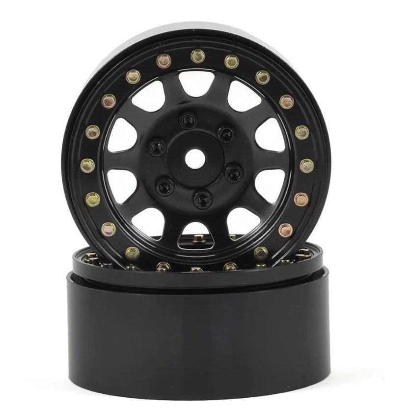 SSD RC D Hole 1.9" Steel Beadlock Crawler Wheels (Black) (2)