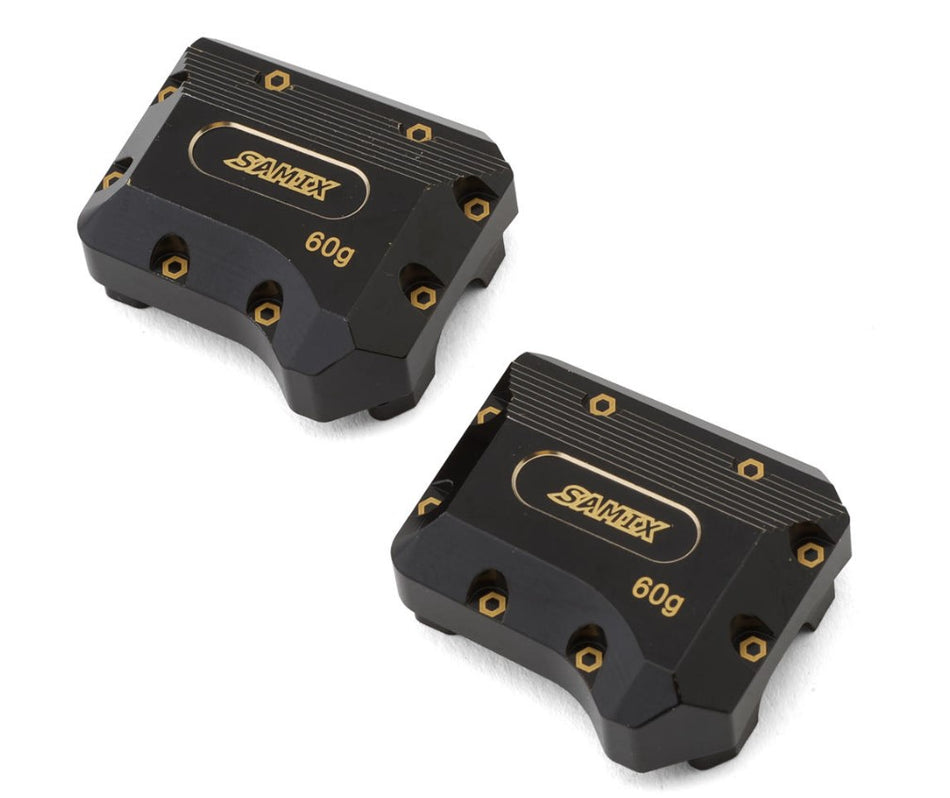 Samix Brass Differential Covers for Traxxas TRX-4 (Black) (2) (60g)
