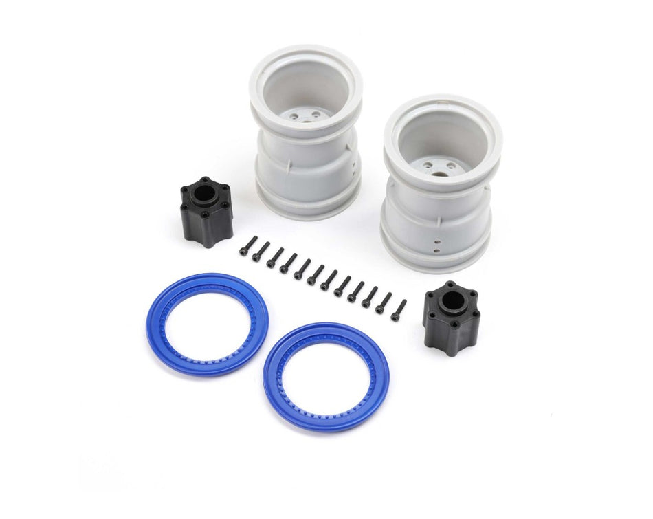 Losi 2.6" Wheel with Beadlock Rings, Blue (2): LMT 2.0