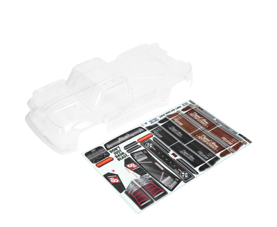 Arrma 1/5 Clear Body Shell with Decals: OUTCAST 8S