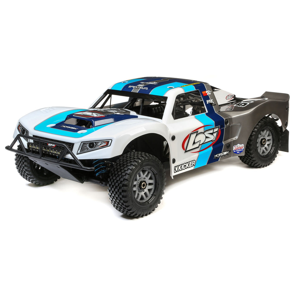 Losi 5IVE-T 2.0 BND:  Losi 1/5 4WD Gas Short Course Truck Grey/Blue