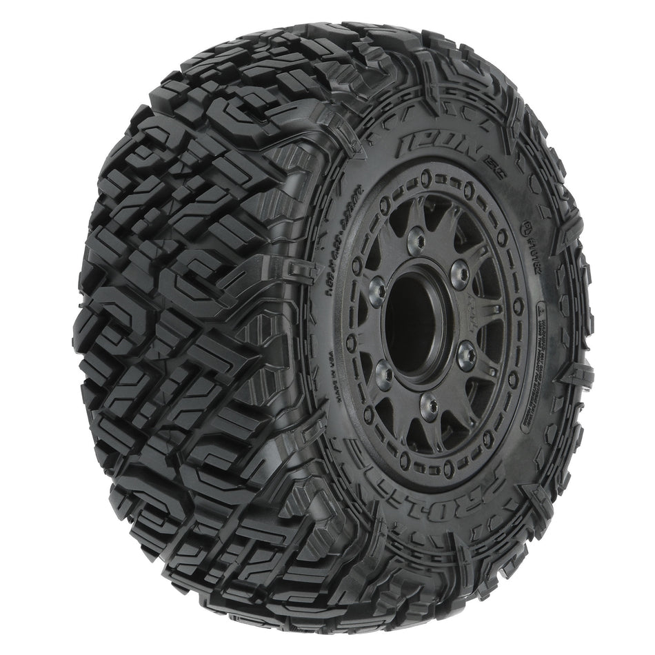 1/10 Pro-Line Icon M2 Front/Rear 2.2"/3.0" SC Mounted 12mm Blk Raid (2)