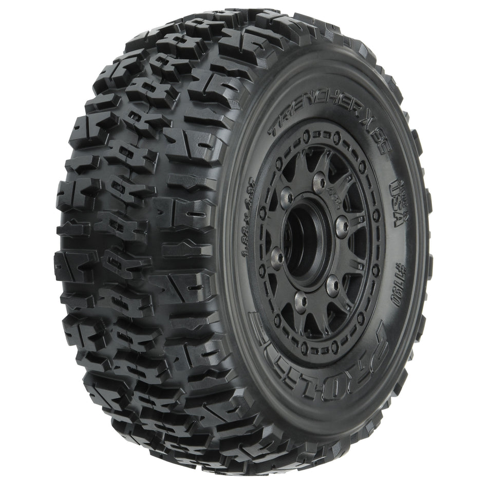 1/10 Pro-Line Trencher X Front/Rear 2.2"/3.0" SC Mounted 12mm Black Raid (2)