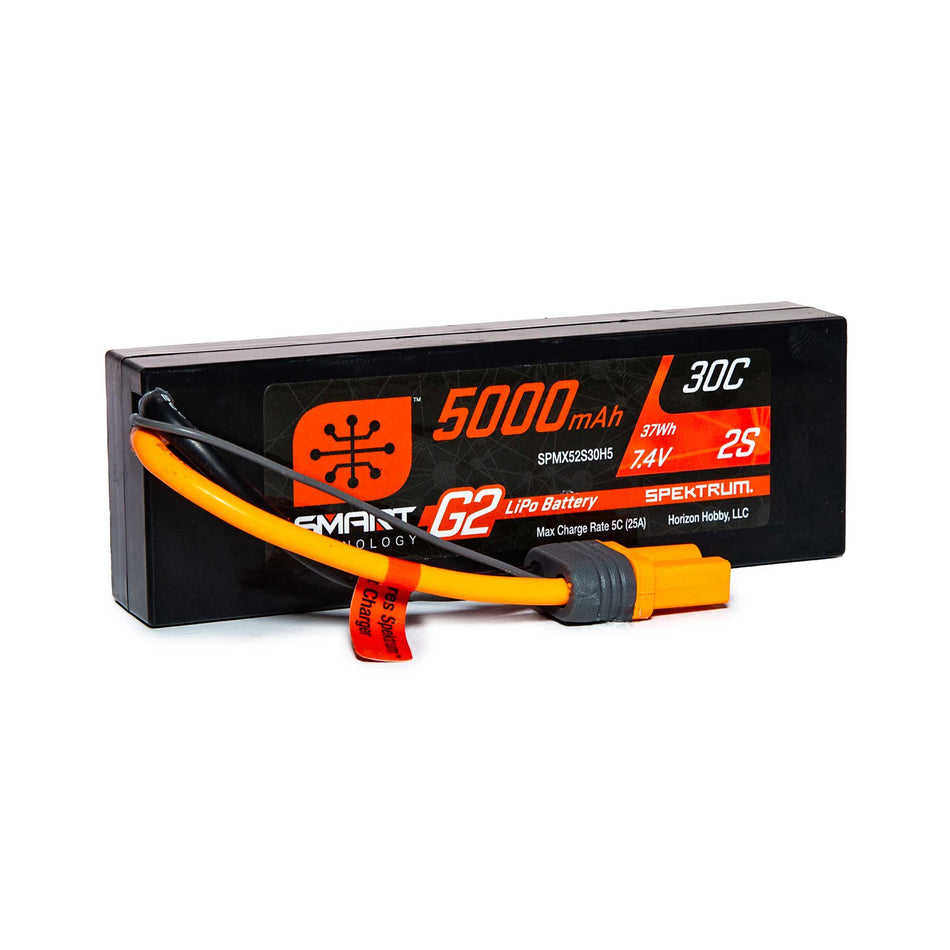 Spektrum 5000mAh 2S 30C Smart G2 Hardcase LiPo Battery: IC5