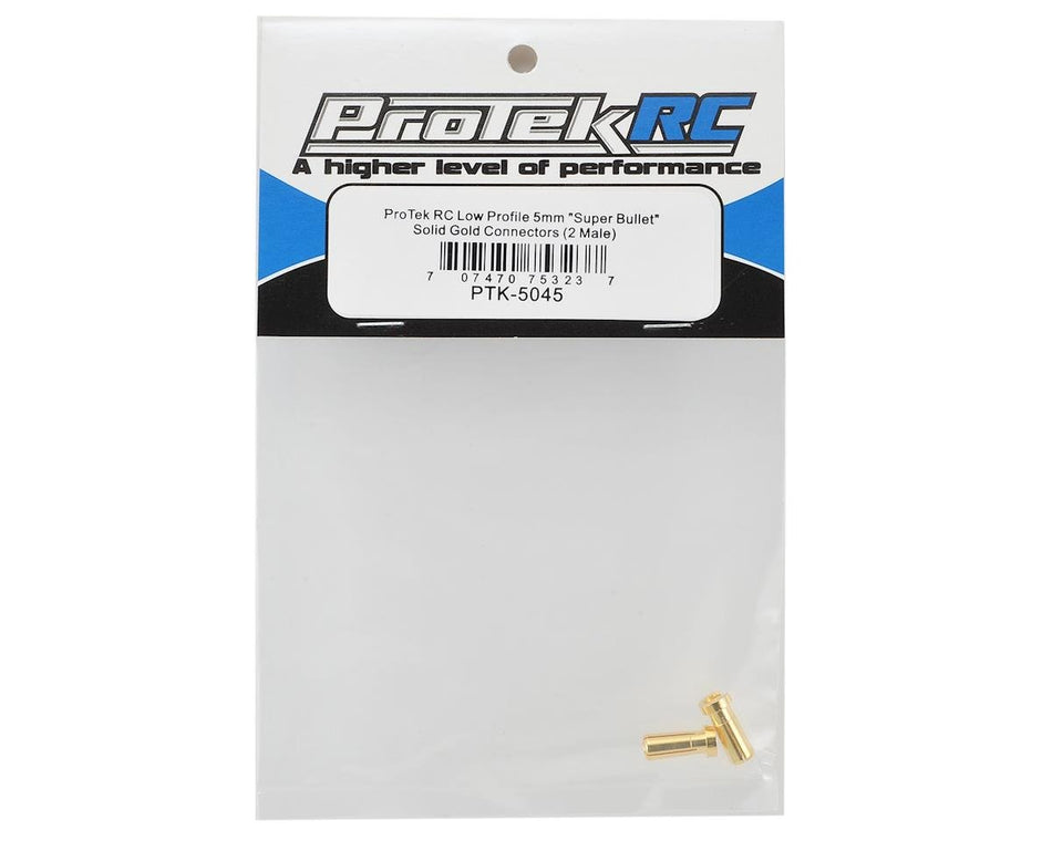 ProTek RC Low Profile 5mm "Super Bullet" Solid Gold Connectors (2 Male)